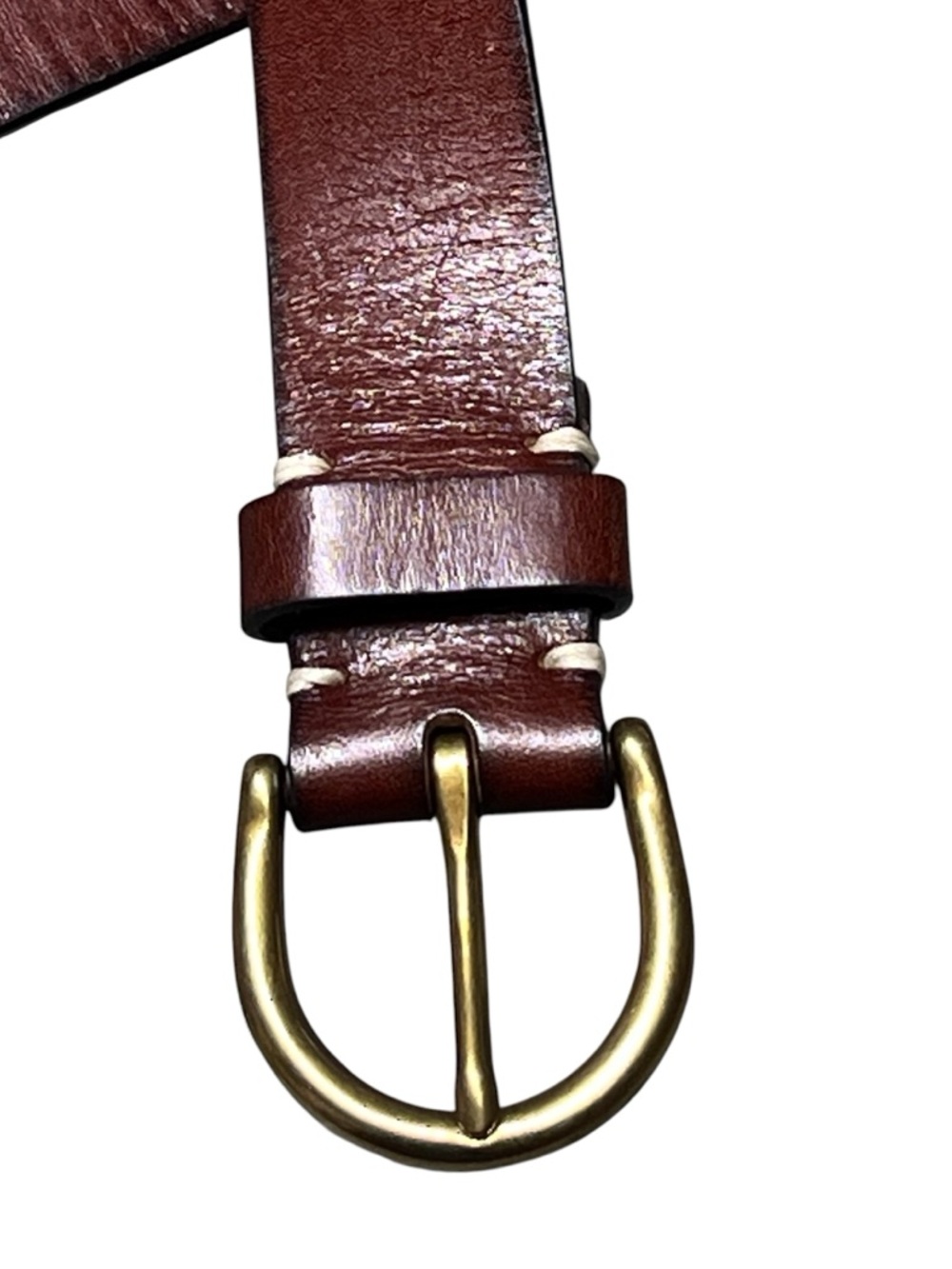 Banana Republic women’s brown 1.25” wide belt with aged gold buckle - Picture 5 of 9